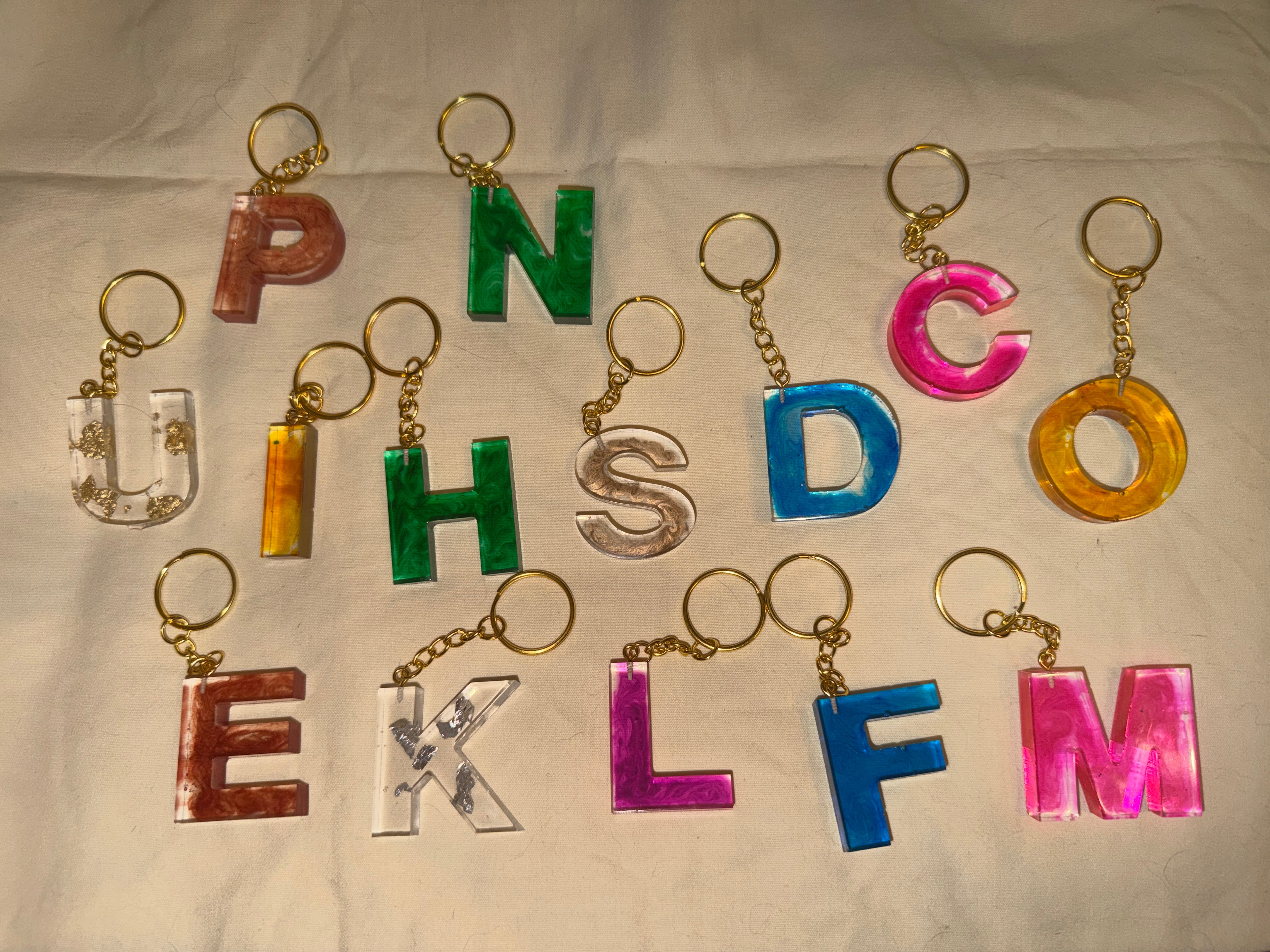 Resin Letter Keychains