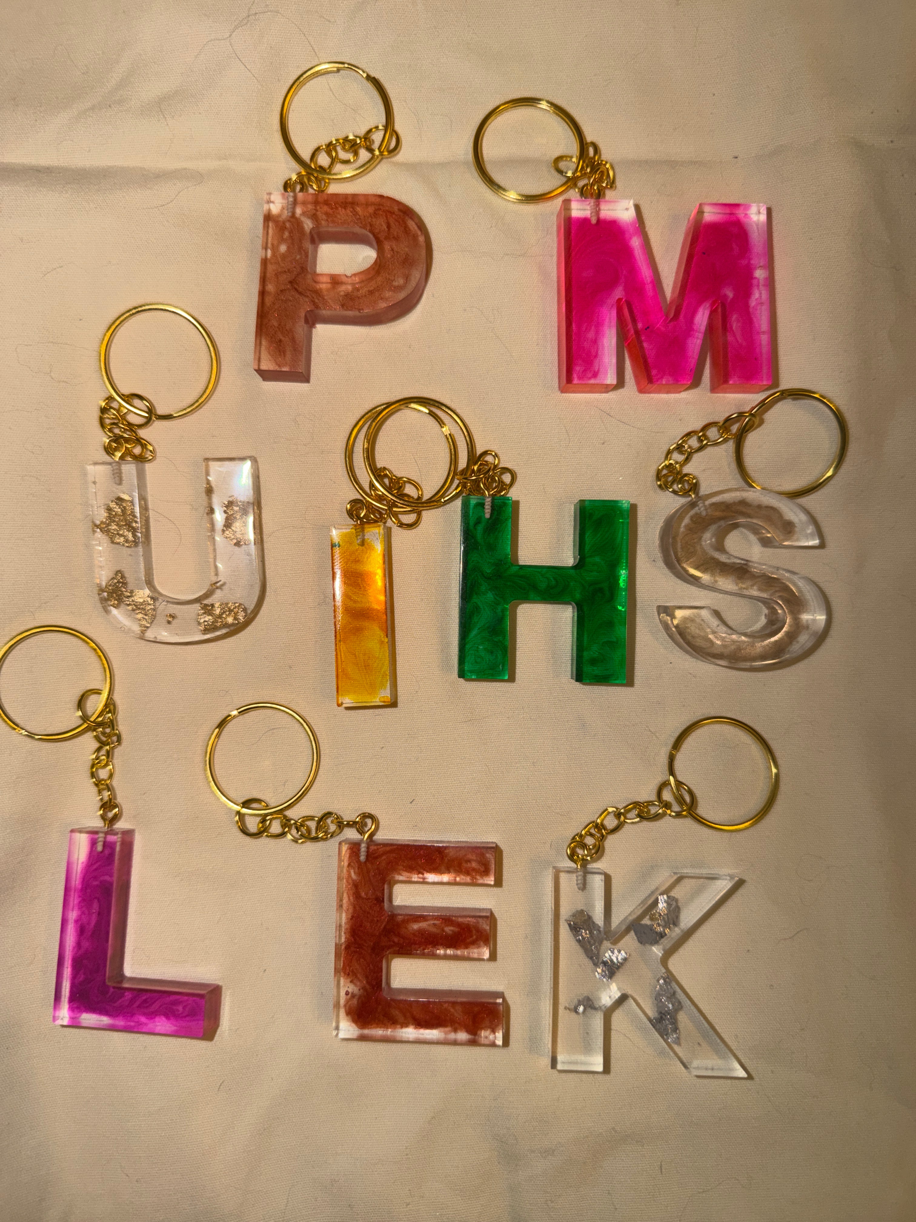 Resin Letter Keychains